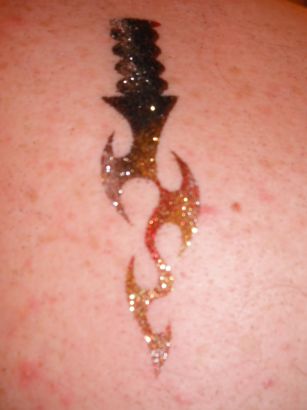 Glitter Dagger Tattoo